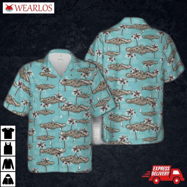 Mid 1950s Usn Enlisted Submariner Dolphin Hawaiian Shirt