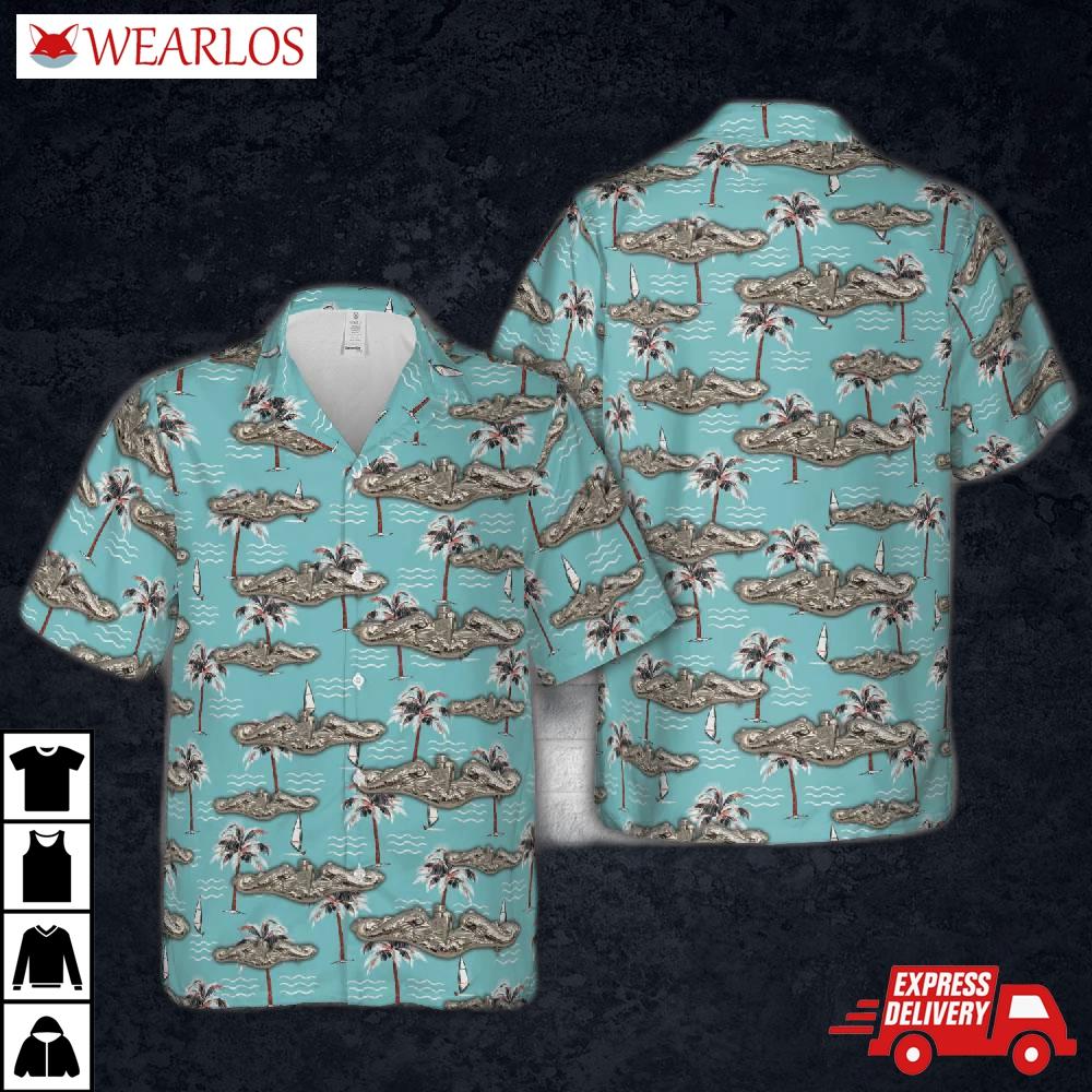Mid 1950s Usn Enlisted Submariner Dolphin Hawaiian Shirt