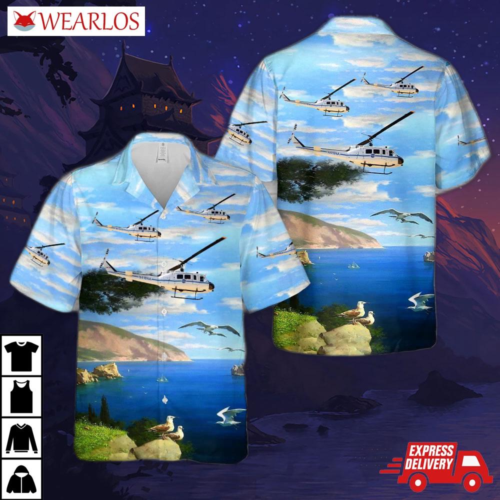 Nasa Uh-1b Iroquois N416na Hawaiian Shirt