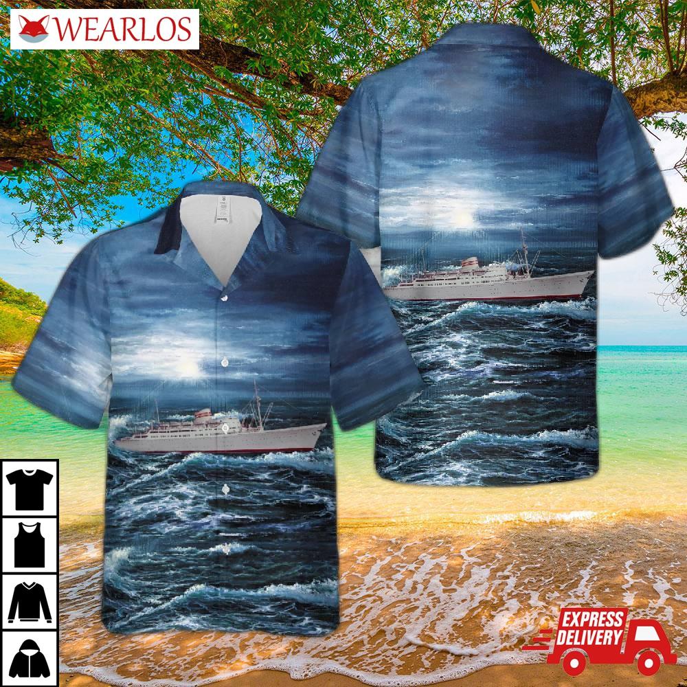 Norwegian America Line Ms Oslofjord (1949) Hawaiian Shirt