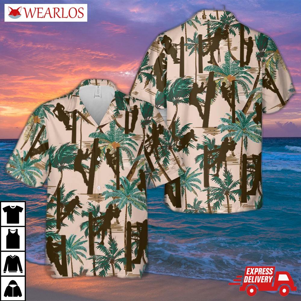 Power Lineman Silhouette Hawaiian Shirt