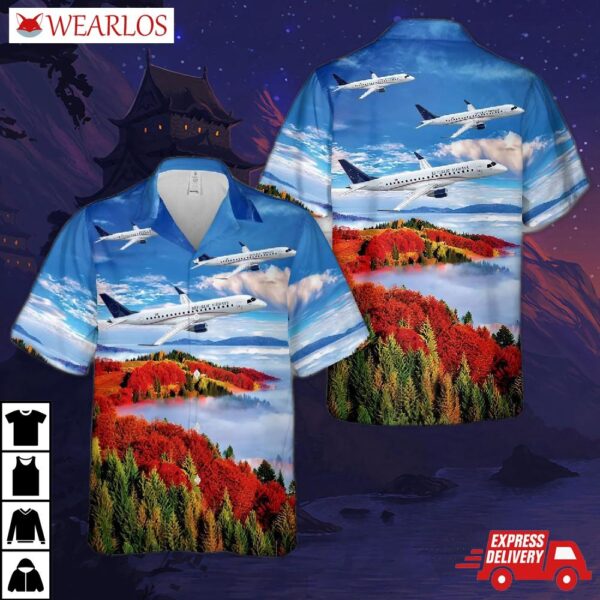 Republic Airways Embraer 175 Airplane Hawaiian Shirt