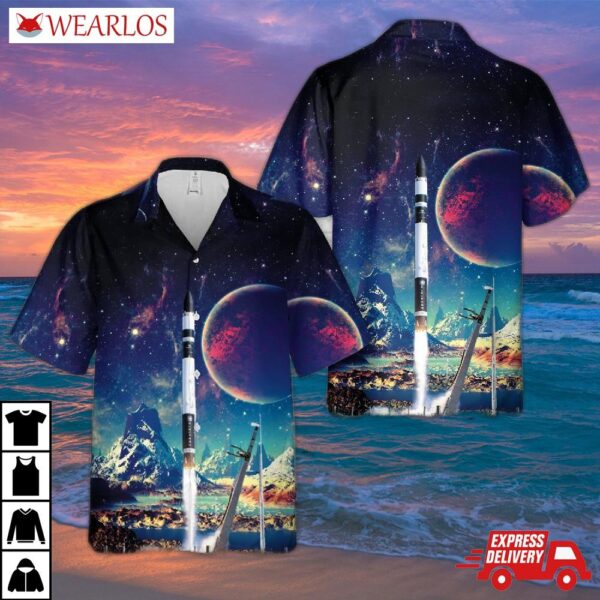 Rocket Lab Electron Launching Tropics In 2023 Hawaiian Shirt