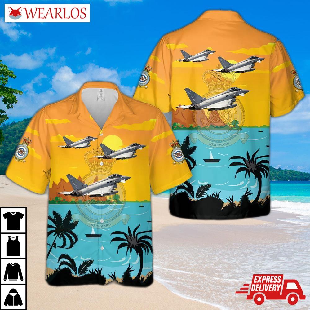 Royal Air Force No. 2 Squadron Raf Eurofighter Typhoon Fgr4 Zk300 Hawaiian Shirt