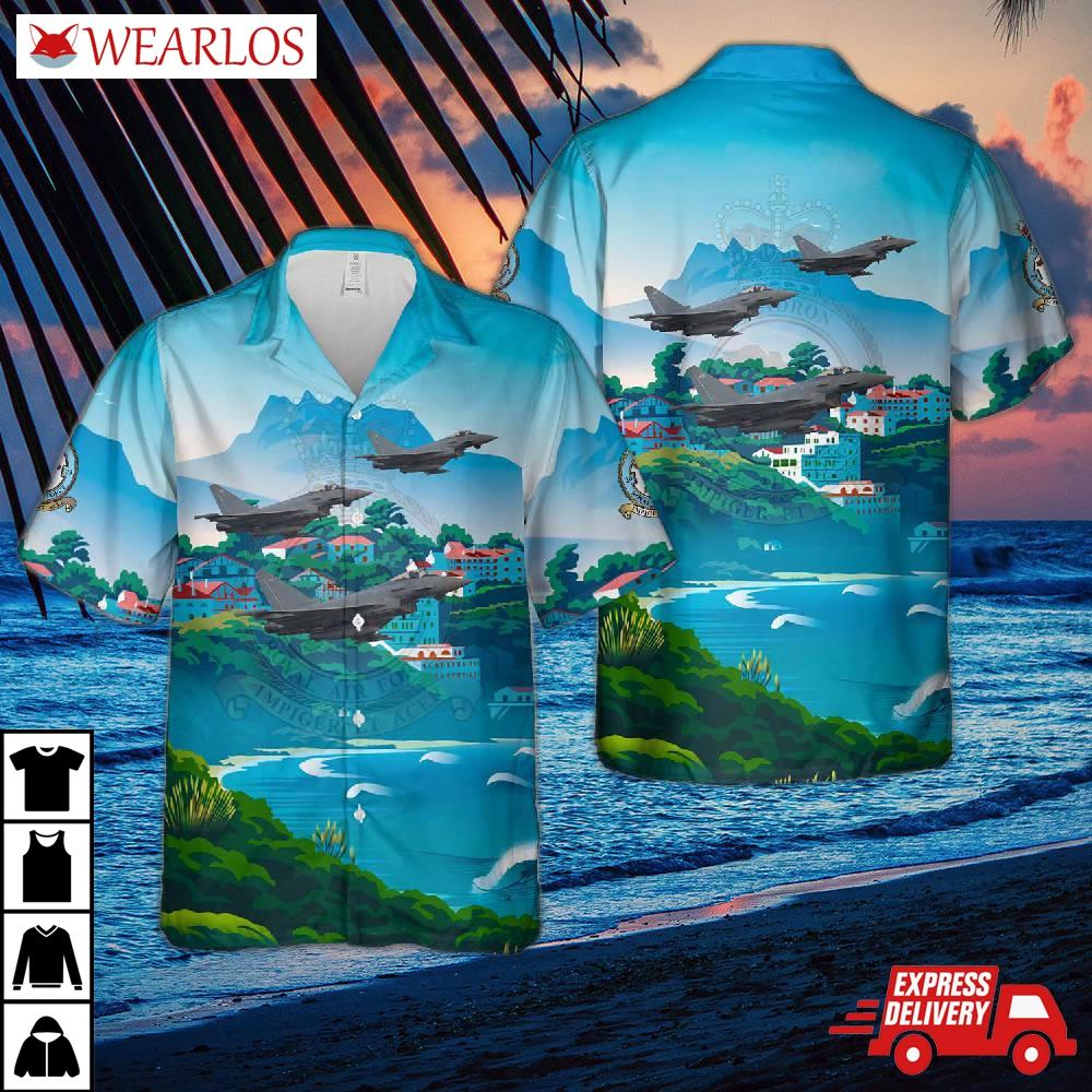 Royal Air Force No. 29 Squadron Raf Eurofighter Typhoon Jet Fgr4 Zk428 Hawaiian Shirt