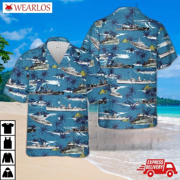 Royal Canadian Navy Flower-class Corvettes Wwii Hawaiian Shirt
