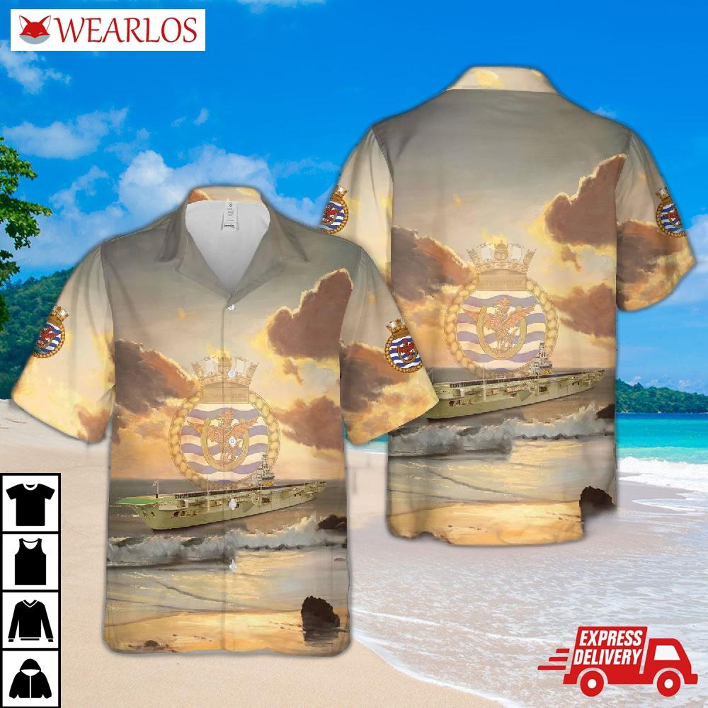 Royal Canadian Navy Hmcs Bonaventure Majestic-class Aircraft Carrier Hawaiian Shirt