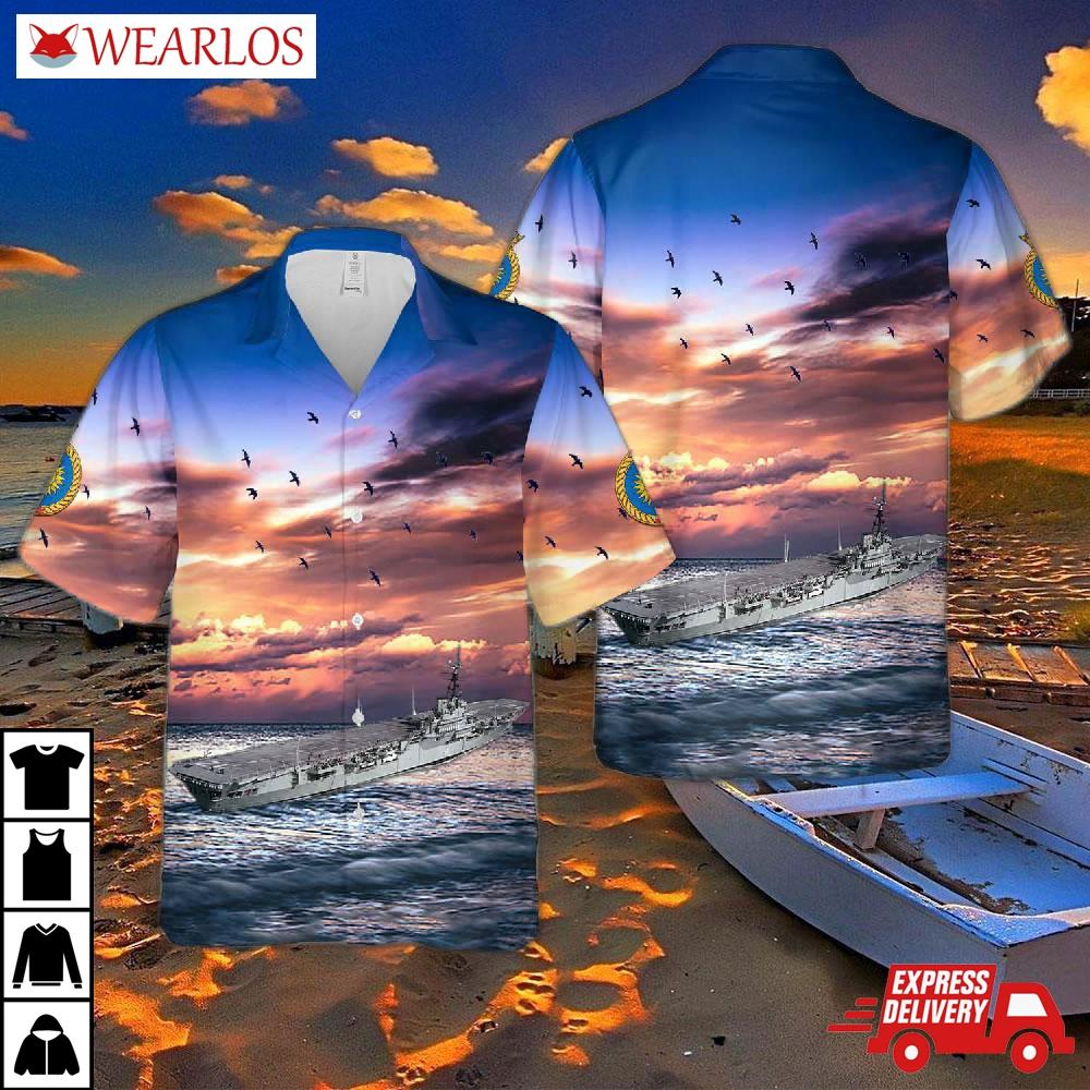 Royal Canadian Navy Hmcs Magnificent (cvl 21) Majestic-class Aircraft Carrier Hawaiian Shirt