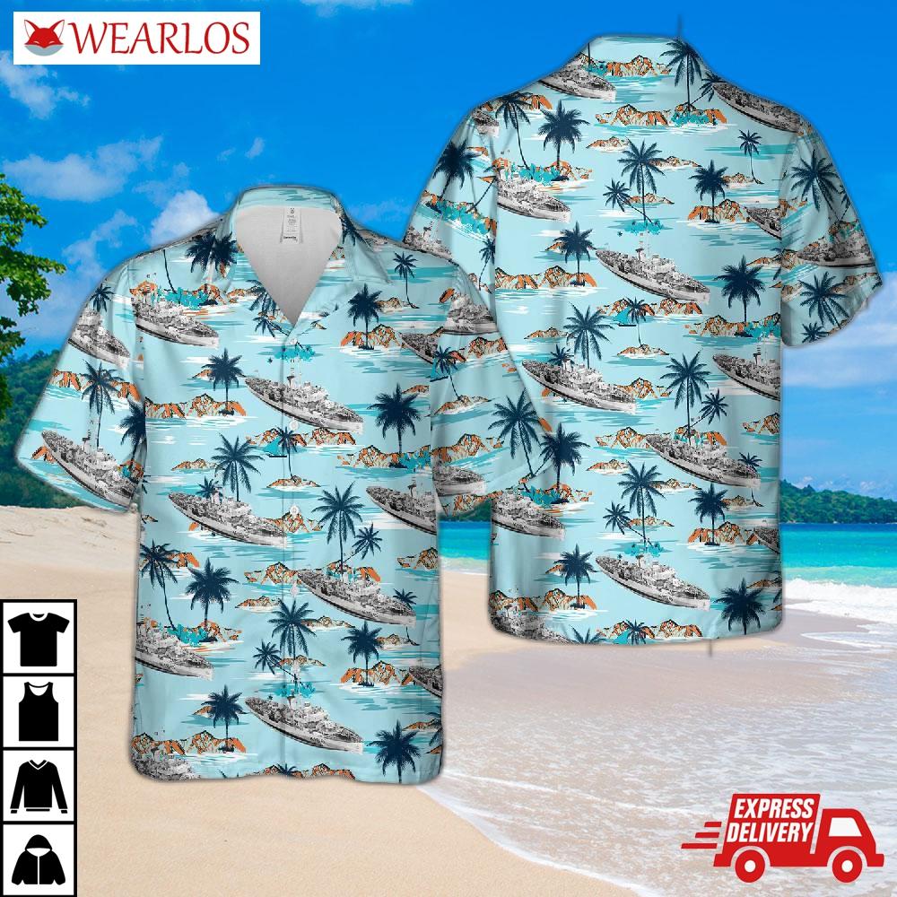 Royal Canadian Navy Hmcs Snowberry (k166) Flower Class Corvette Hawaiian Shirt