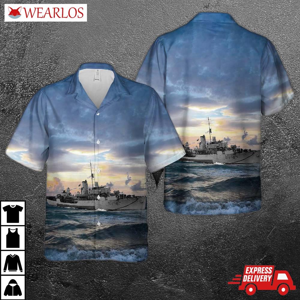 Royal Canadian Navy Hmcs Vancouver (k240) Flower-class Corvettes In Wwii Hawaiian Shirt
