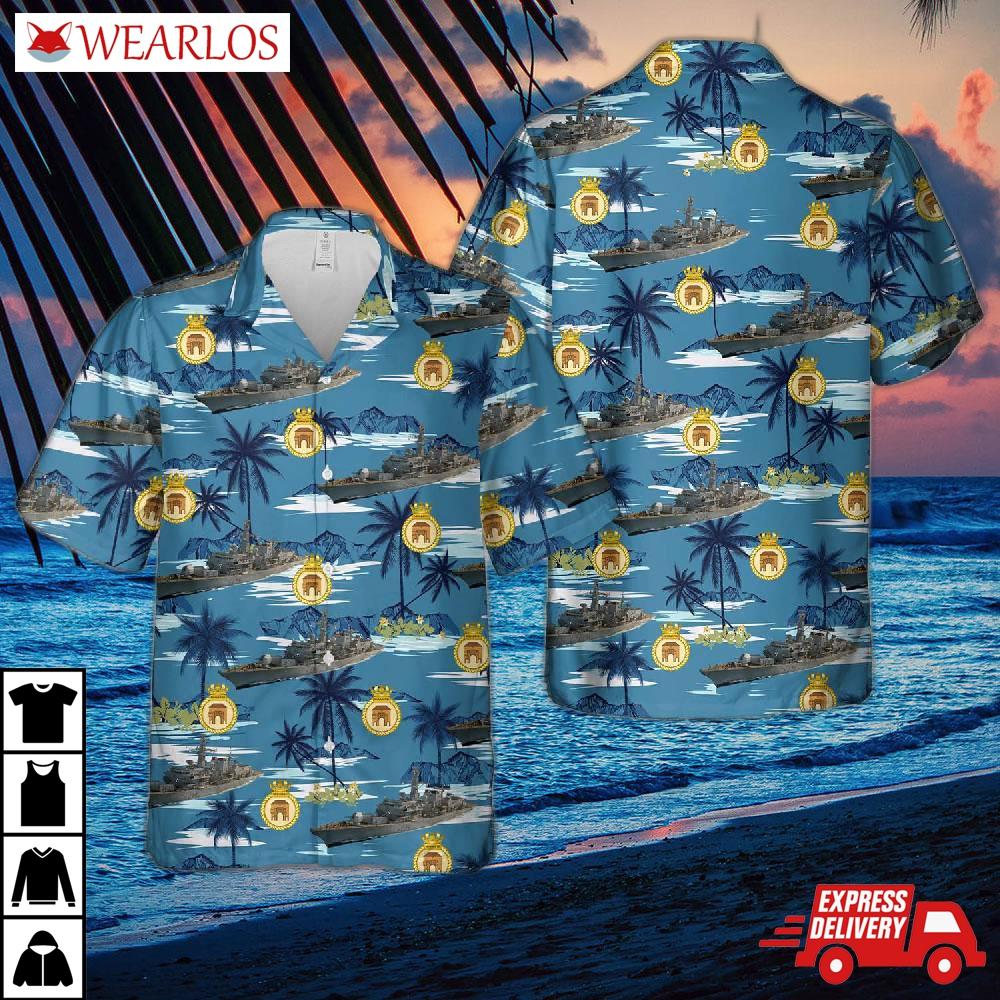 Royal Navy Hms Monmouth (f235) Hawaiian Shirt