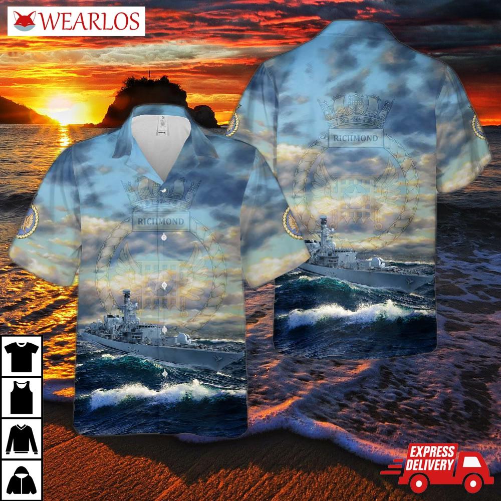 Royal Navy Hms Richmond (f239) Type 23 Frigate Hawaiian Shirt