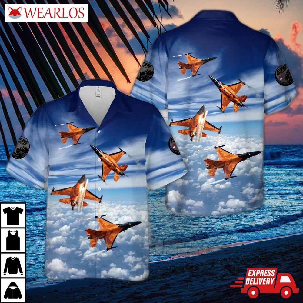 Royal Netherlands Air Force F-16 Demo Team Hawaiian Shirt