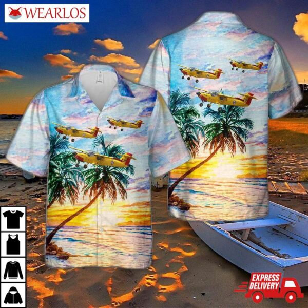 Royal Norwegian Air Force Saab Safari Hawaiian Shirt