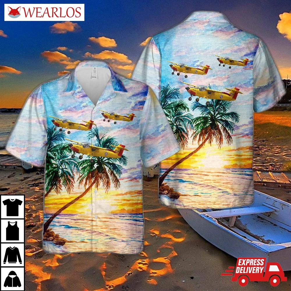 Royal Norwegian Air Force Saab Safari Hawaiian Shirt