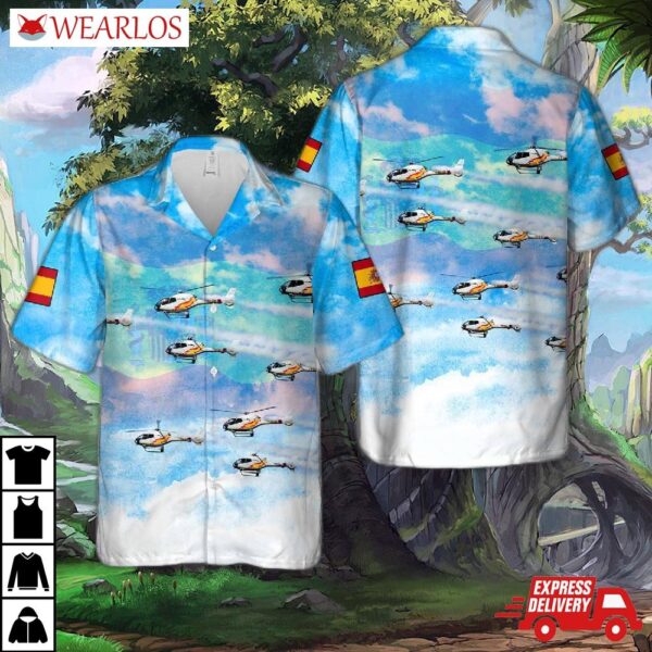 Spanish Air And Space Force Eurocopter Ec-120b Colibri Hawaiian Shirt