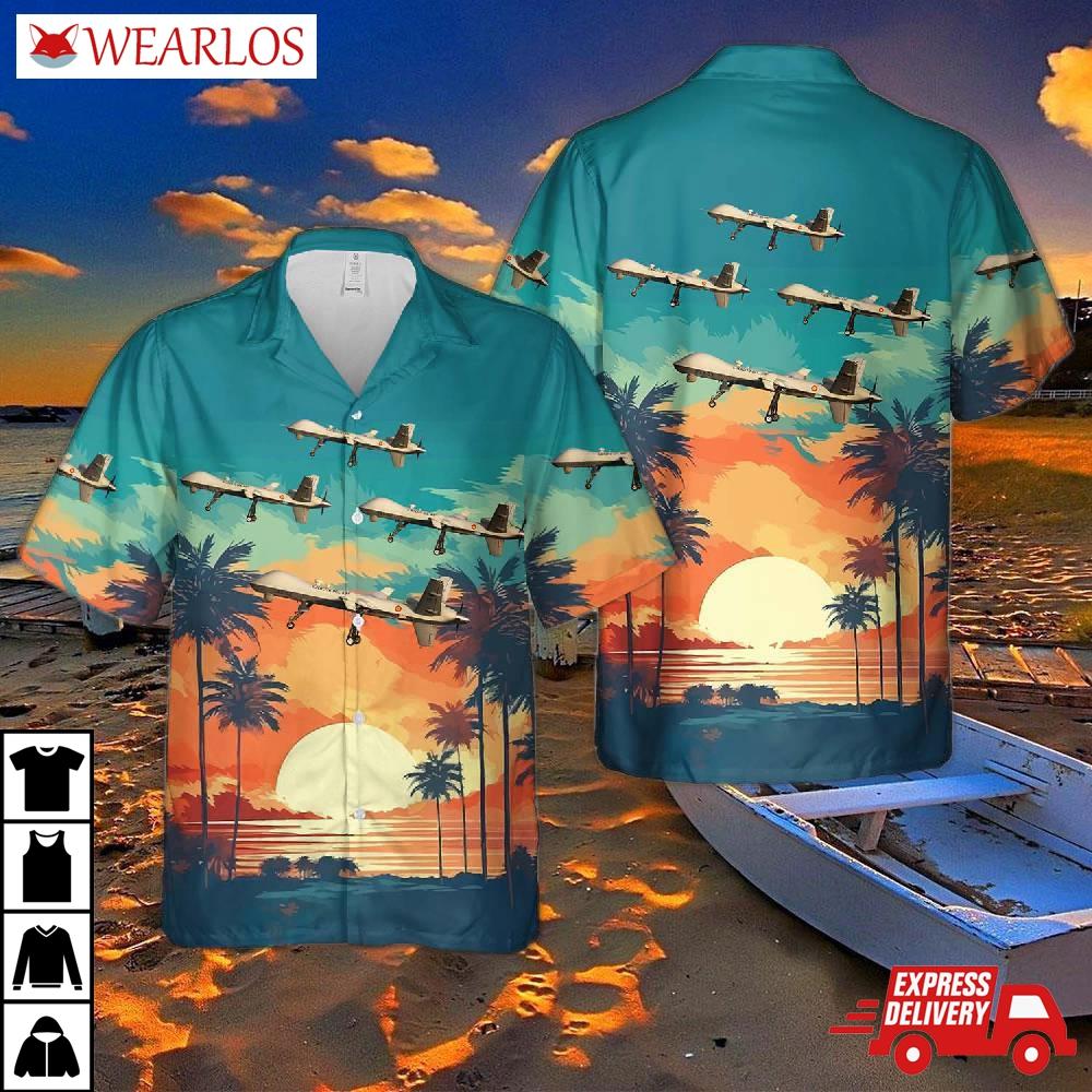 Spanish Air And Space Force General Atomics Mq-9 Predator B Hawaiian Shirt