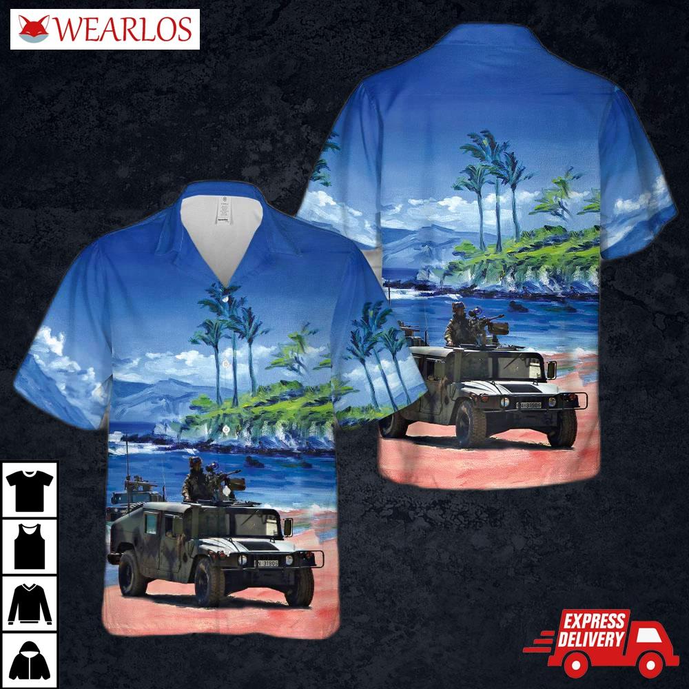 Spanish Marine Humvee Browning M-2 Hawaiian Shirt