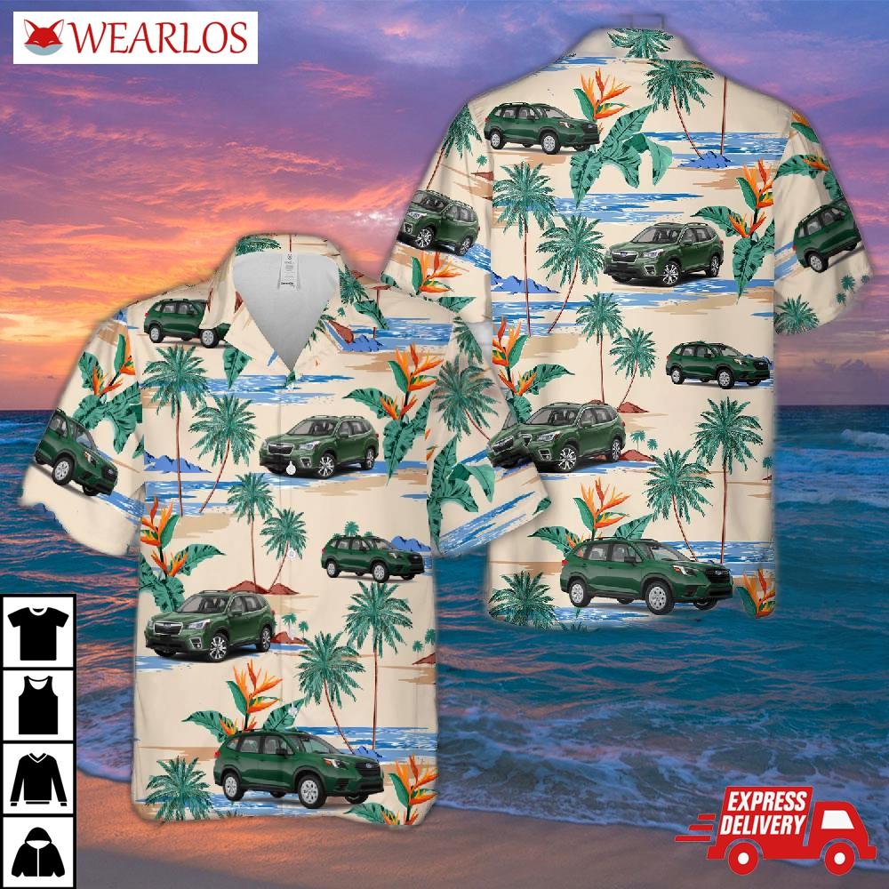 Subaru Forester Green Hawaiian Shirt
