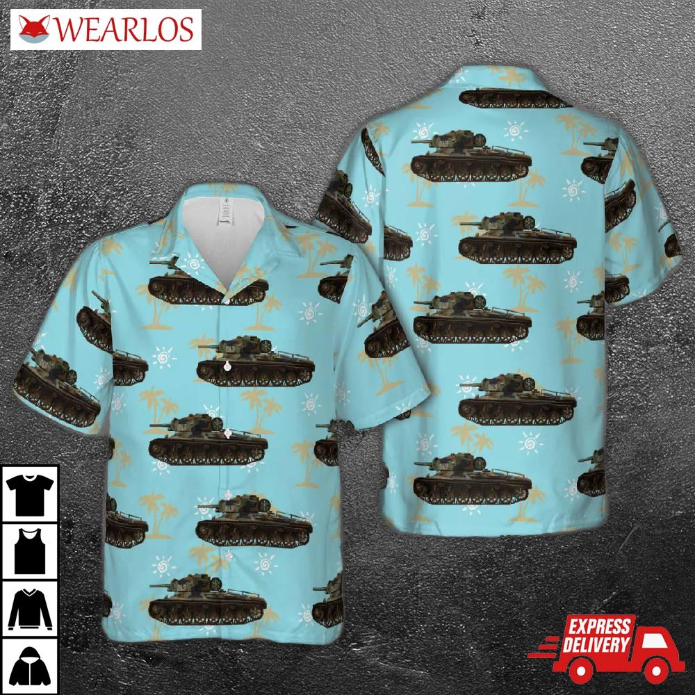 Swedish Army Camouflaged Strv M/42, 1945 Hawaiian Shirt