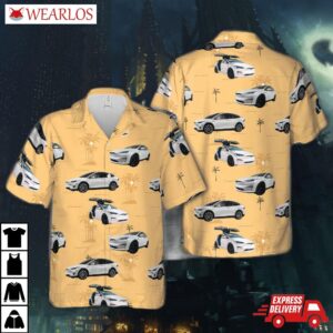 Tesla Model X White Hawaiian Shirt