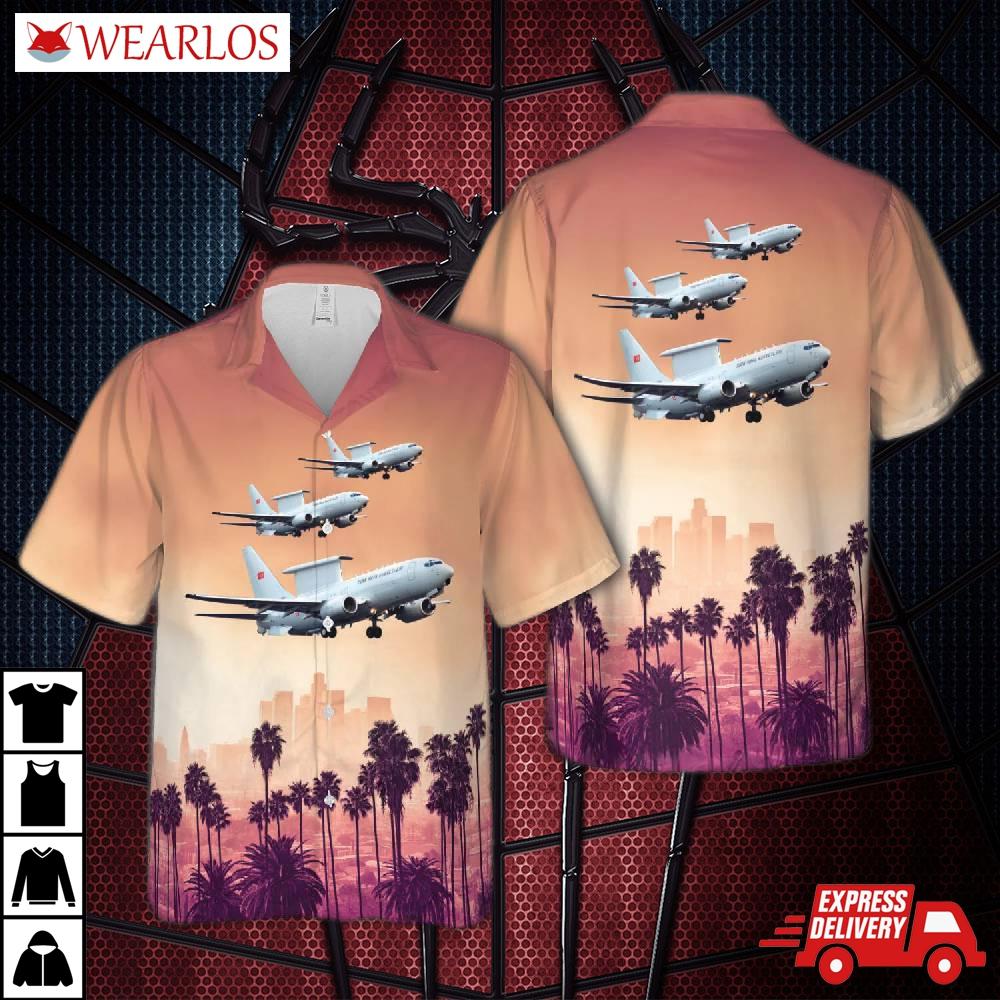 Turkish Air Force Boeing 737 Aew&c Peace Eagle (code 13-001) Hawaiian Shirt