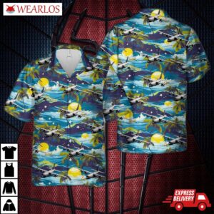 Us Air Force 53rd Weather Reconnaissance Squadron Hurricane Hunters Wc-130j Hercules Hawaiian Shirt