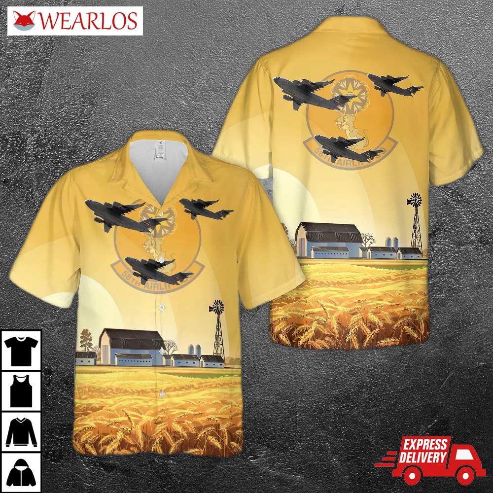 Us Air Force C-17 Globemaster 3D 58th Airlift Squadron Hawaiian Shirt