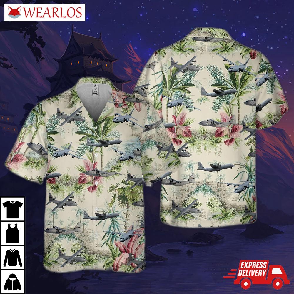Us Air Force Lockheed C-130 Hercules Pocket Hawaiian Shirt