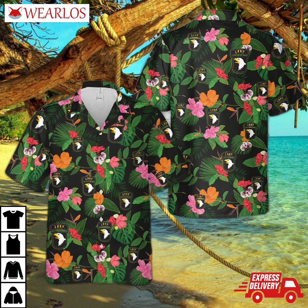 Us Army 101st Airborne Division Lrrp - Vietnam War Hawaiian Shirt