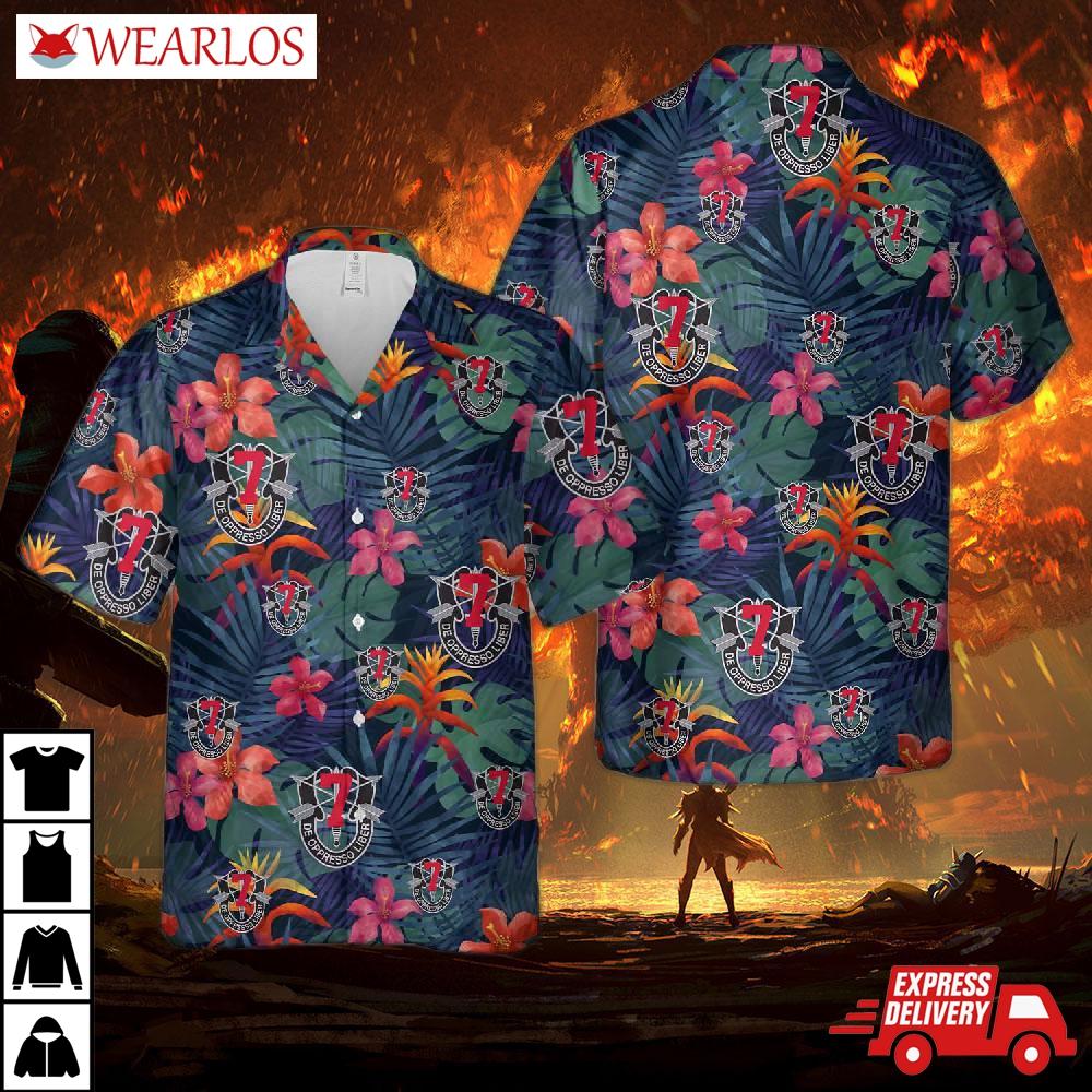 Us Army 7th Special Forces Group (7th Sfg) Hawaiian Shirt