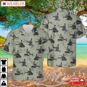 Us Army Bell Oh-58 Kiowa Hawaiian Shirt