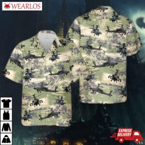 Us Army Boeing Ah-64 Apache Hawaiian Shirt