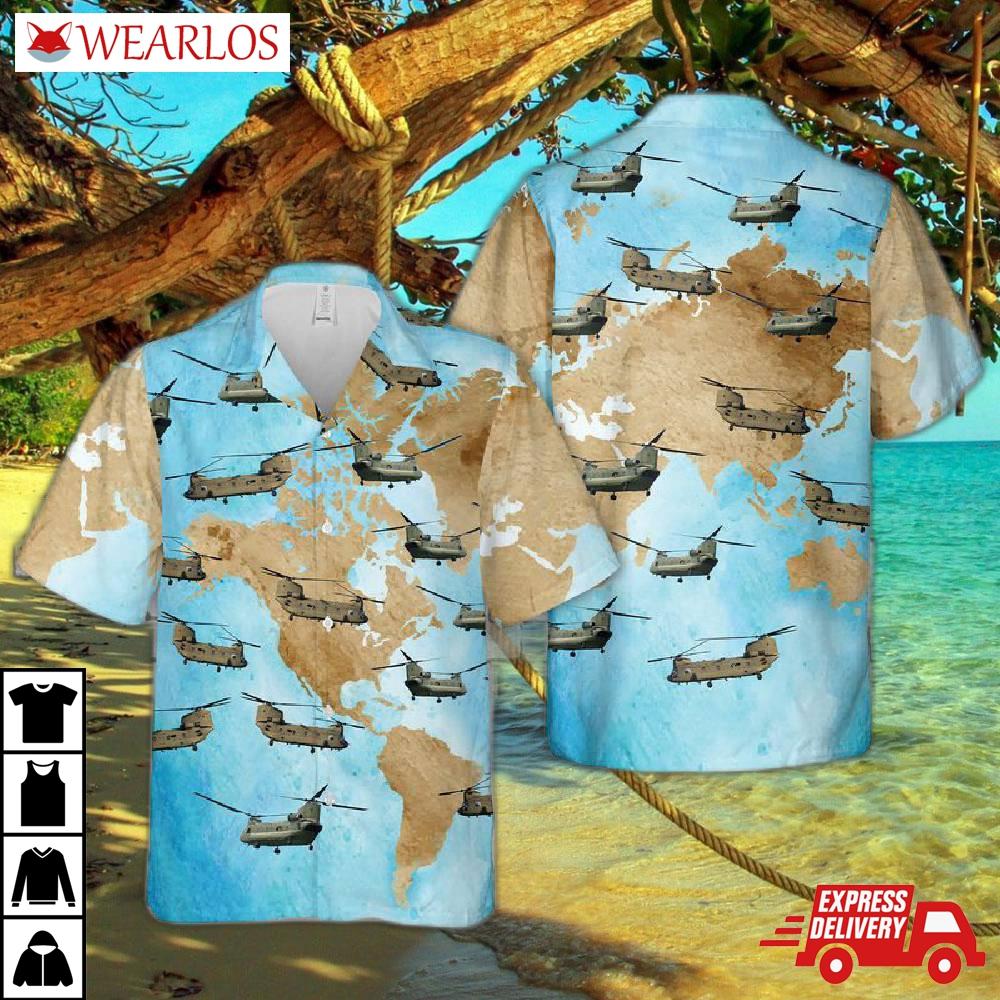 Us Army Boeing Ch-47 Chinook Hawaiian Shirt