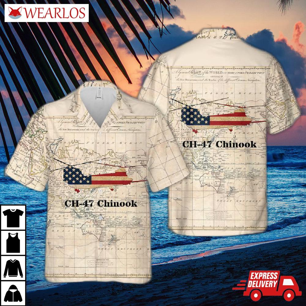 Us Army Boeing Ch-47 Chinook Hawaiian Shirt