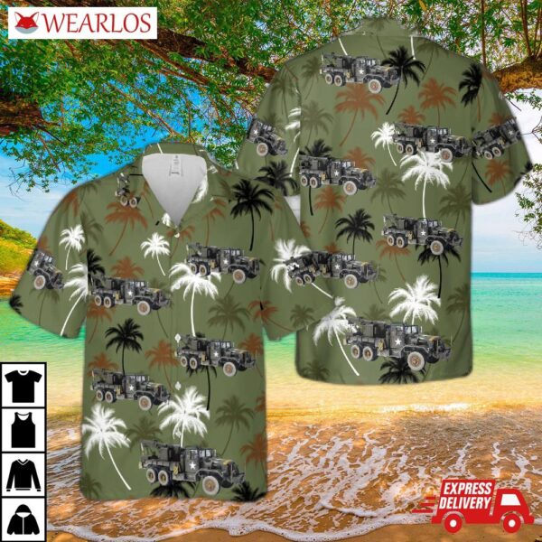 Us Army M534 Medium Wrecker Hawaiian Shirt