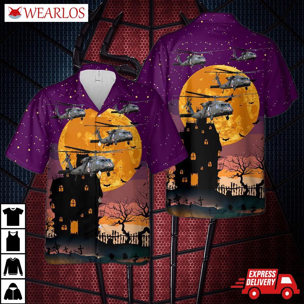 Us Army Sikorsky Uh-60 Blackhawk Medevac Halloween Hawaiian Shirt