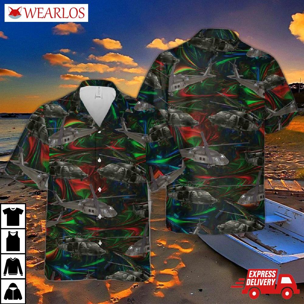 Us Army Uh-60 Black Hawk Hawaiian Shirt