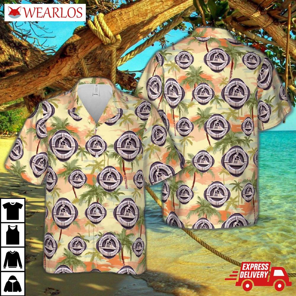 Us Coast Guard Auxiliary Personal Watercraft Operator Badge Hawaiian Shirt