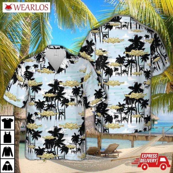 Us Coast Guard Cutterman Insignia - Officer Hawaiian Shirt