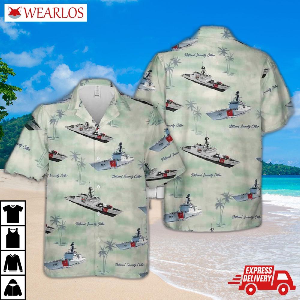 Us Coast Guard Uss Short Sleeve Hawaiian Shirt