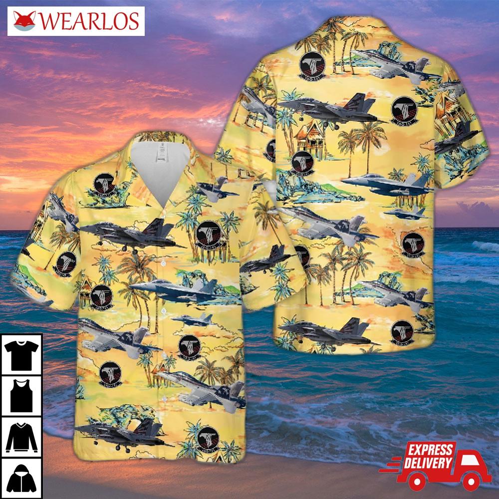 Us Navy Boeing Ea-18g Growler Of Vaq-141 'shadowhawks' Hawaiian Shirt