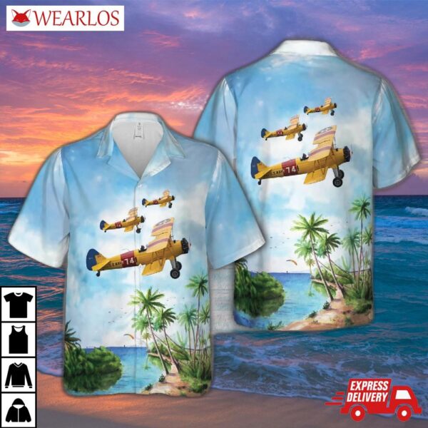 Us Navy Boeing-stearman E75 Kaydet 4273 741 (f-azjr) Hawaiian Shirt