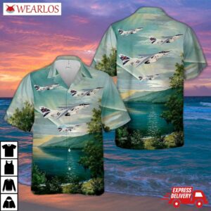 Us Navy Douglas Ea-3b Skywarrior (buno 146452) Fleet Reconnaissance Squadron Vq-1 Det.64 World Watchers Hawaiian Shirt