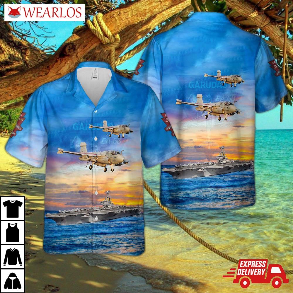 Us Navy Ea-6b Prowler (vaq-134 / Cvw-8) Embarked On Uss (cvn 77) Hawaiian Shirt