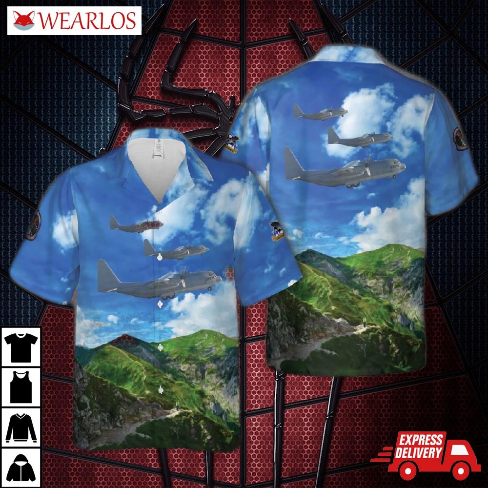Us Navy Lockheed Kc-130t Hercules - Vr-53 'capital Express' Hawaiian Shirt