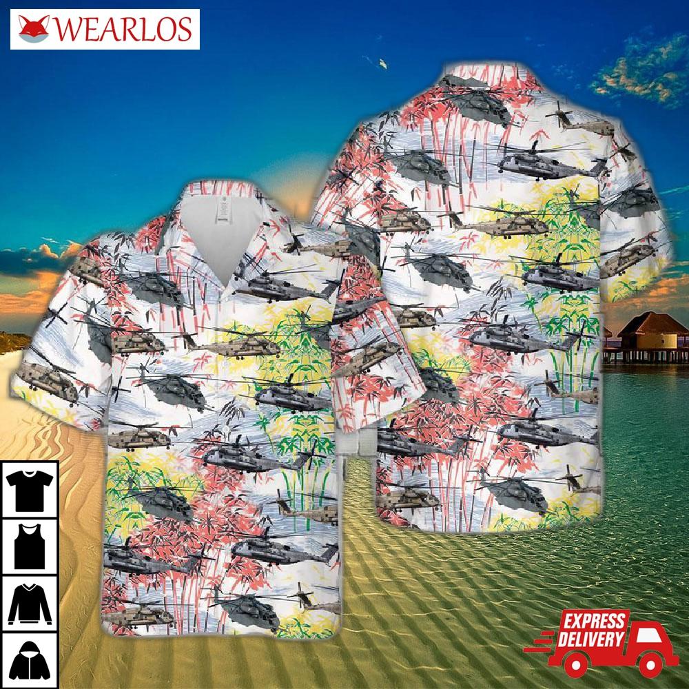 Us Navy Sikorsky Ch-53e Super Stallion (mh-53e Sea Dragon) Hawaiian Shirt