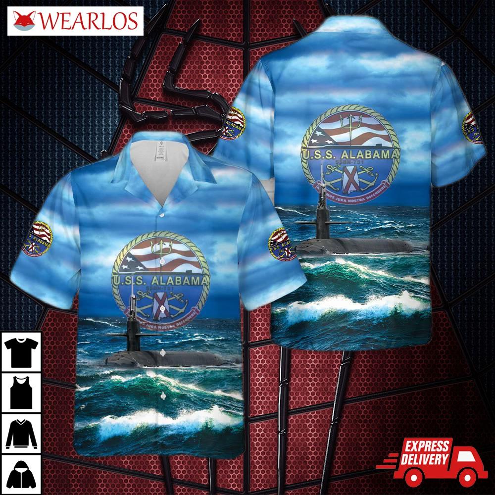 Us Navy Uss Alabama (ssbn-731) Ohio-class Submarine Ballistic Missile Submarines Hawaiian Shirt