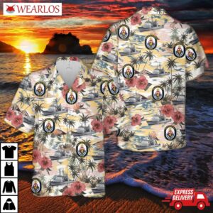 Us Navy Uss Bunker Hill (cg-52) Ticonderoga-class Guided Missile Cruiser Hawaiian Shirt