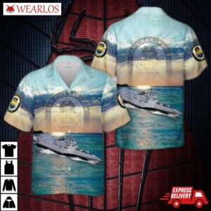 Us Navy Uss Charleston (lcs-18) Independence-class Littoral Combat Ship Hawaiian Shirt